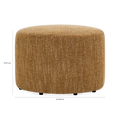 Caramel - pouf rond en tissu jaune