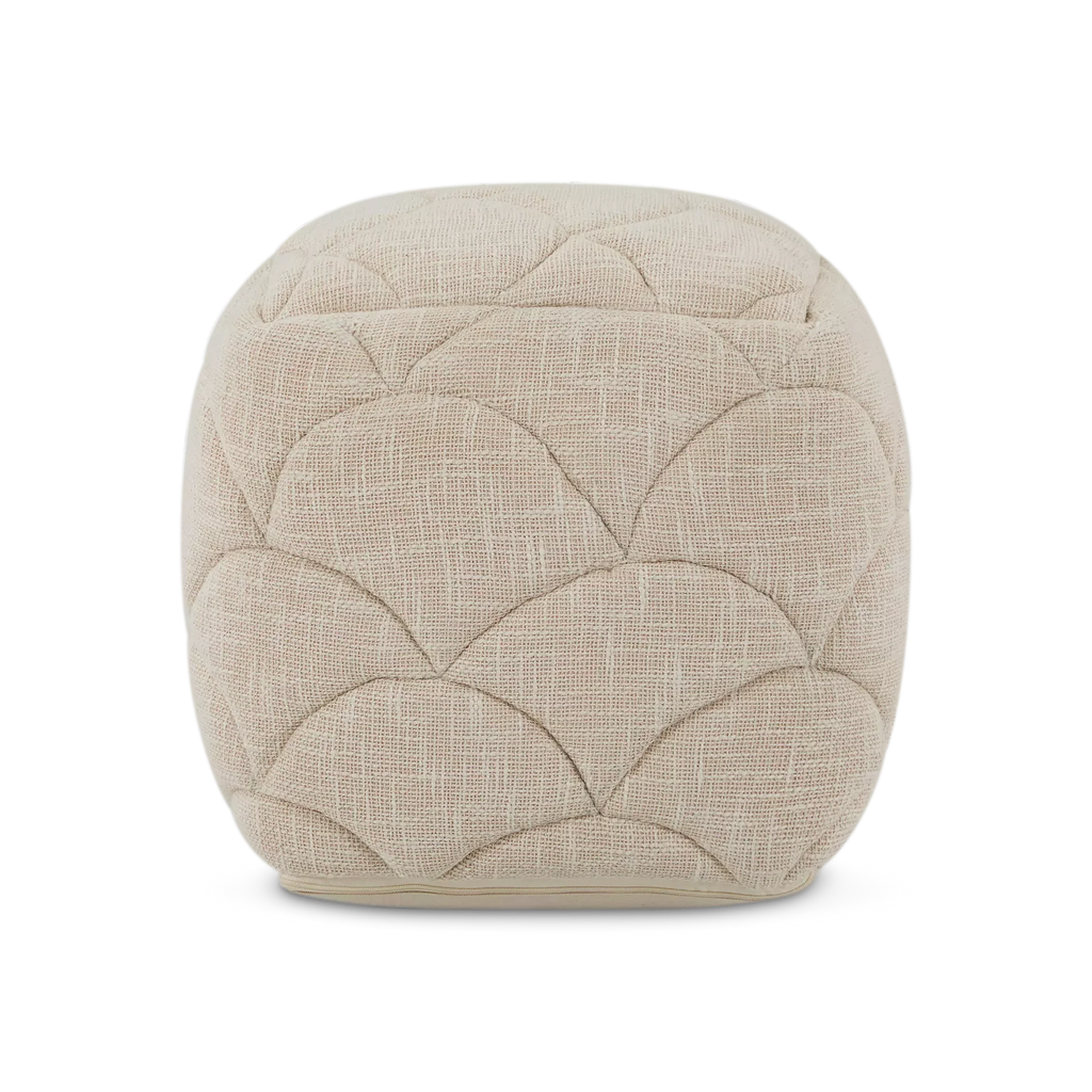 Tuscaro - pouf cubique en coton texturé