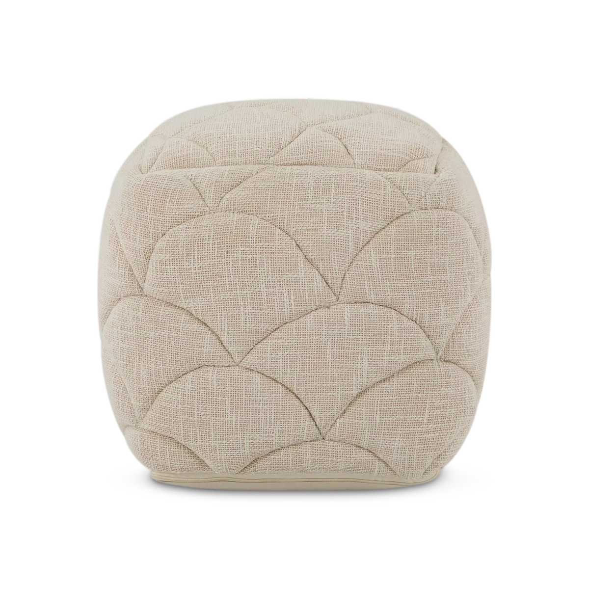 Tuscaro - pouf cubique en coton texturé