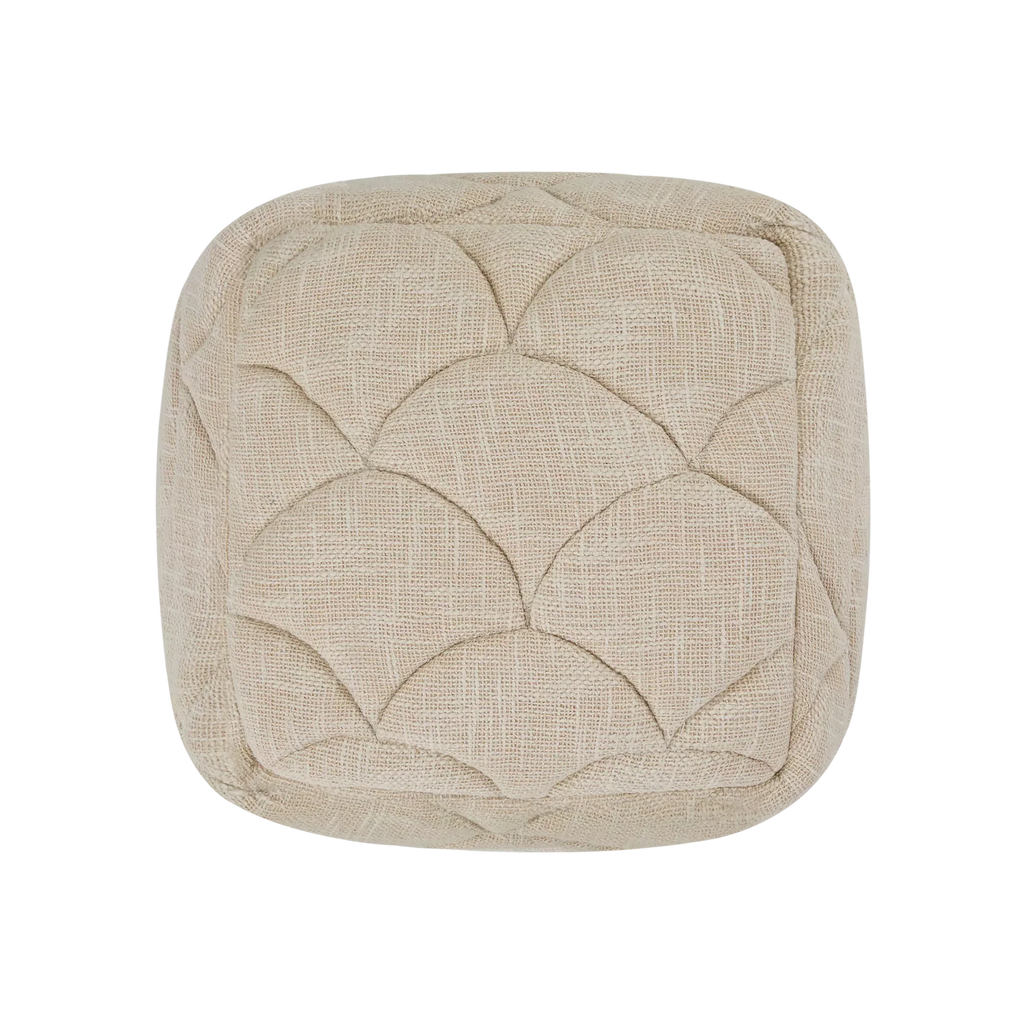 Tuscaro - pouf cubique en coton texturé